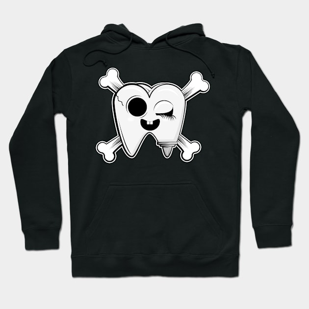 B&W Bad Tooth Hoodie by ORTEZ.E@GMAIL.COM